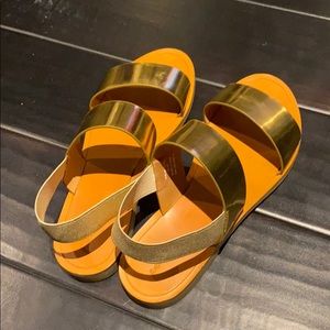 & other stories Gold Slingback Leather Sandals